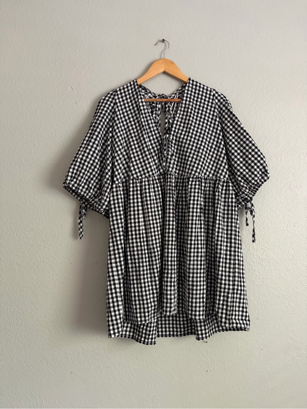 Gingham Tie-Front Dress